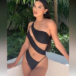Fashion nova island hideout cutout mesh one piece swimsuit